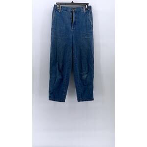 DEER & FLYER Women's Blue Denim Slim-Leg Relaxed Fit Elastic Waist Pants SZ M